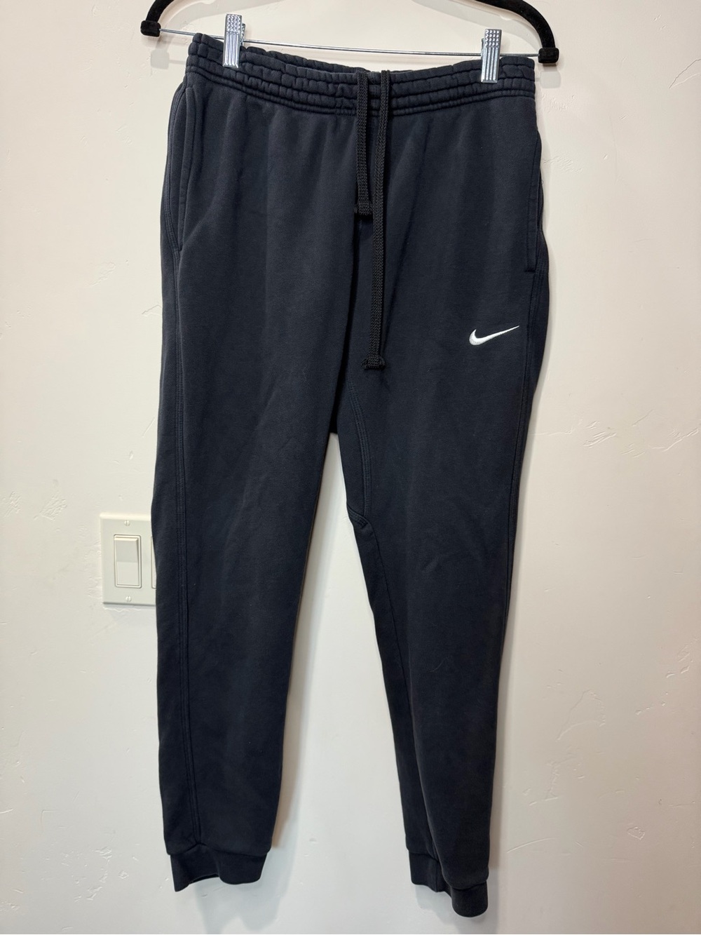 Nike Black Jogger Sweatpants with White Swoosh
